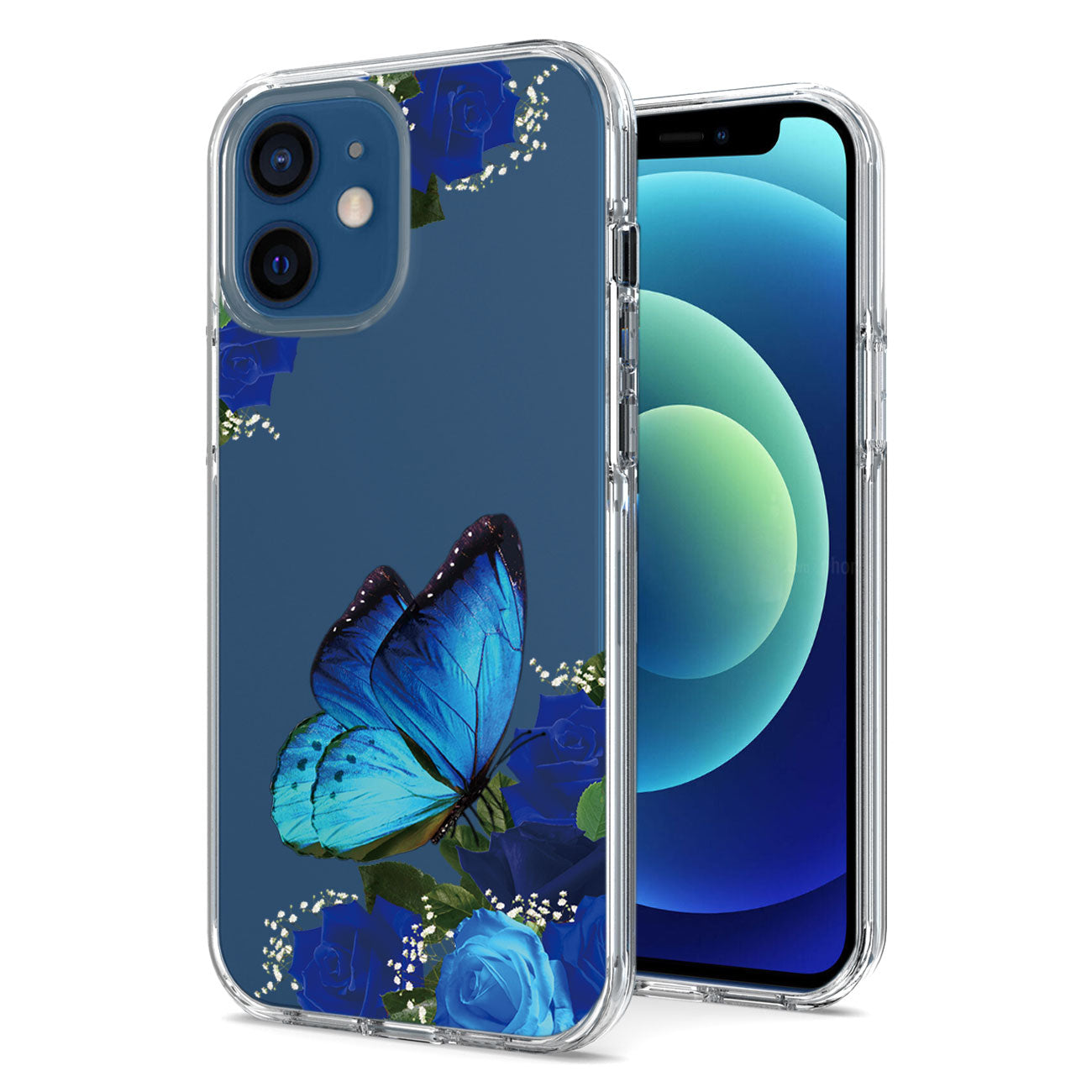 Pressed dried flower Design Phone case for APPLE IPHONE 12 MINI in Blue